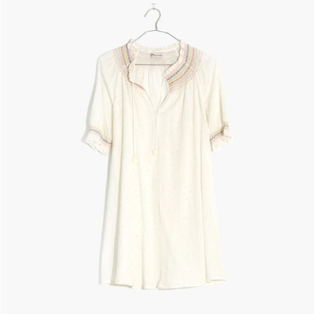 Madewell Rainbow Smocked Trapeze Dress